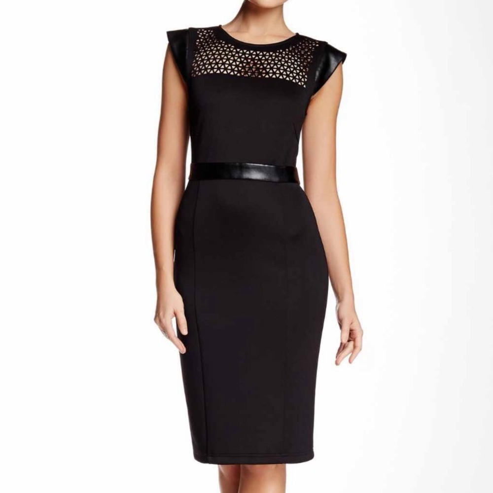 NWT Allen B Laser-Cut Tea Length Dress